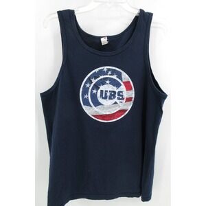 CHICAGO CUBS BUDWEISER Tank Top‎ Women's Size Medium Navy Blue   AMERICAN FLAG